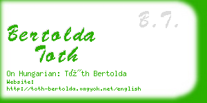 bertolda toth business card